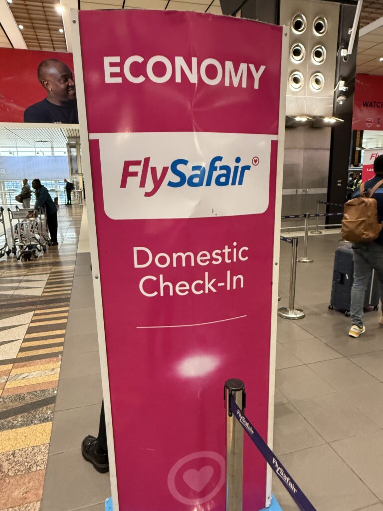 ヨハネスブルク国際空港_FlySafair_チェックイン案内