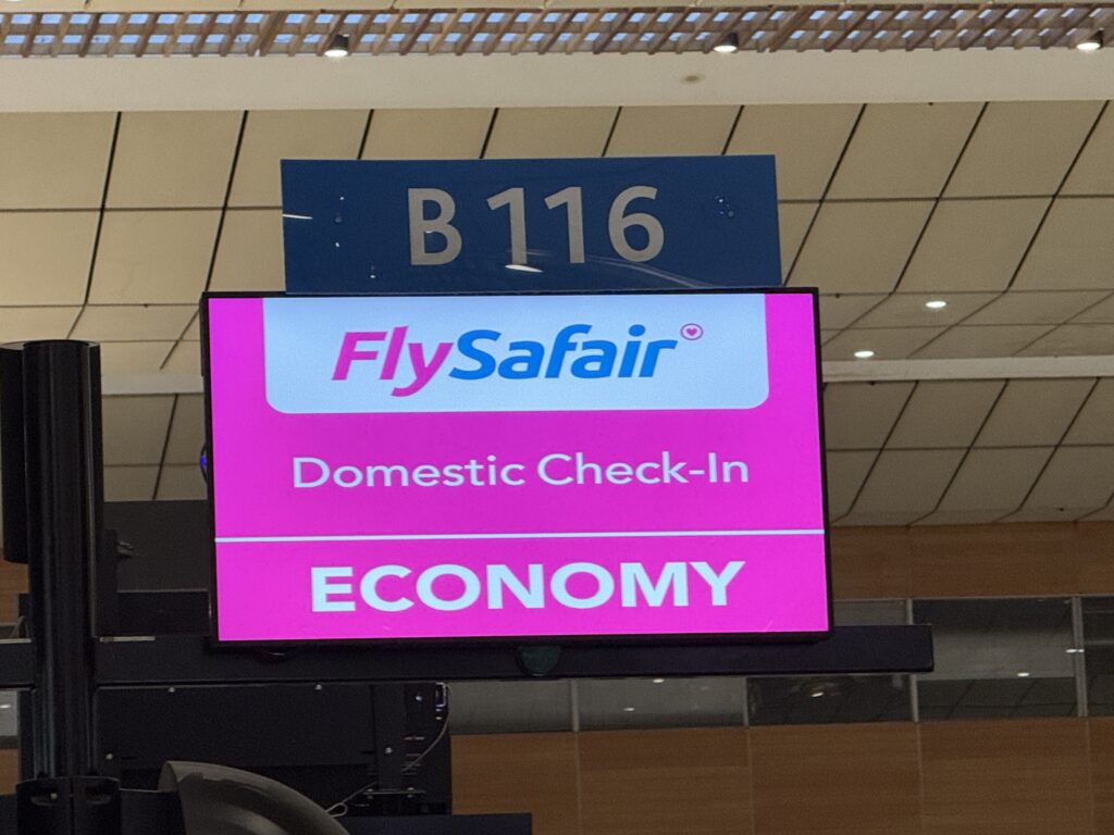 ヨハネスブルク国際空港_FlySafair_チェックインカウンター